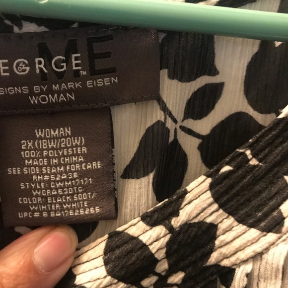 Black and white sheer blouse by George 2x - Picture 4 of 6